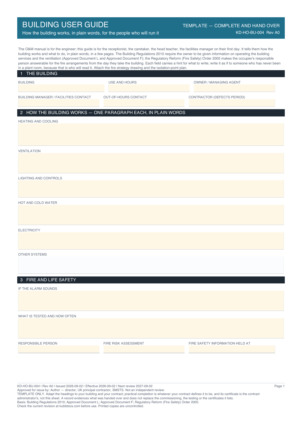 Building User Guide — page one