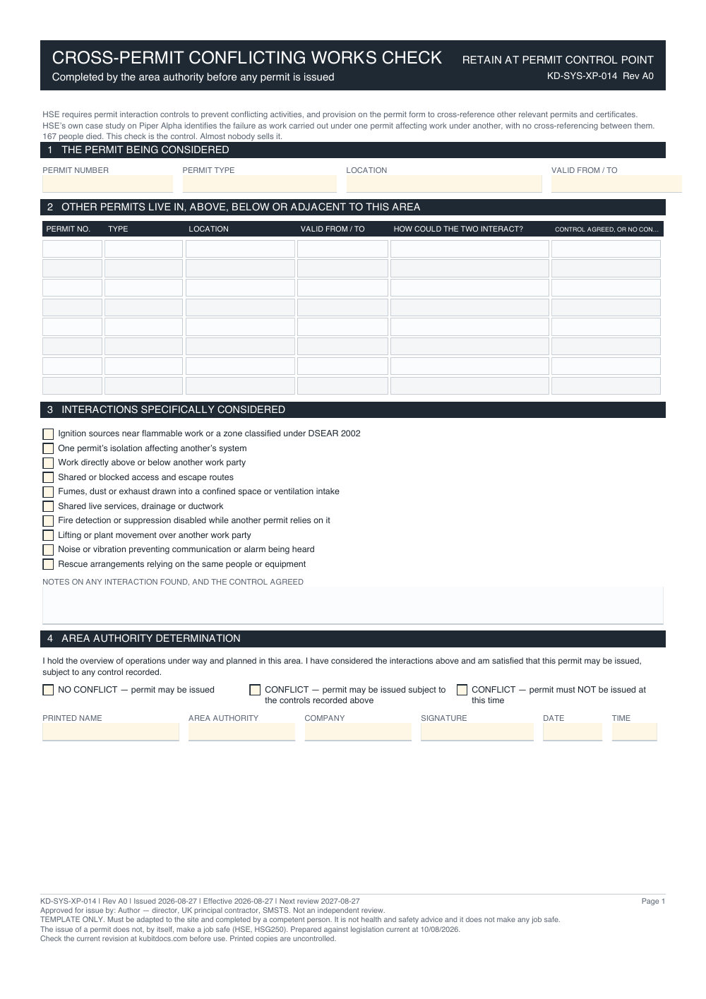 Cross-Permit Conflicting Works Check — page one
