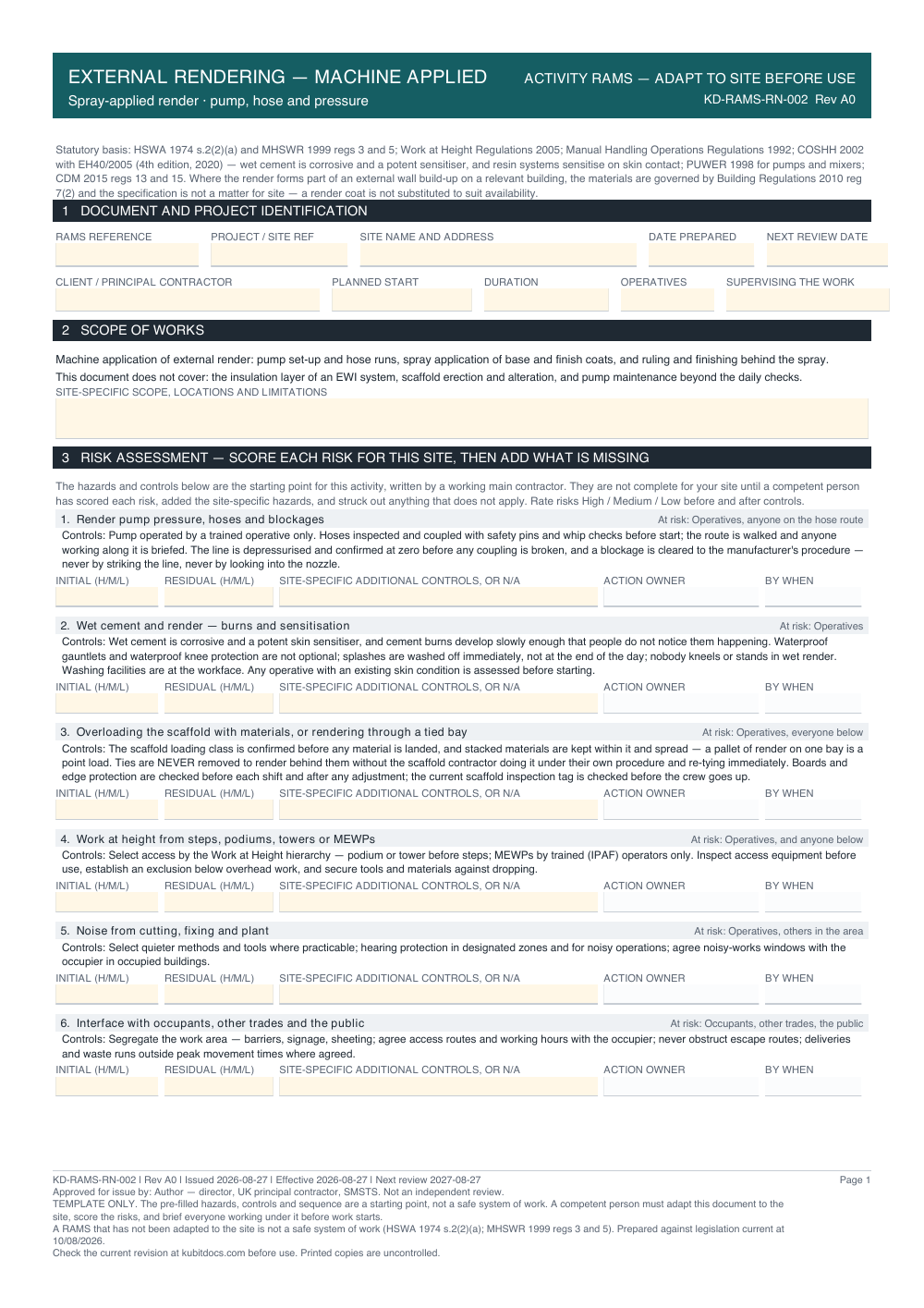 External Rendering — Machine Applied — page one