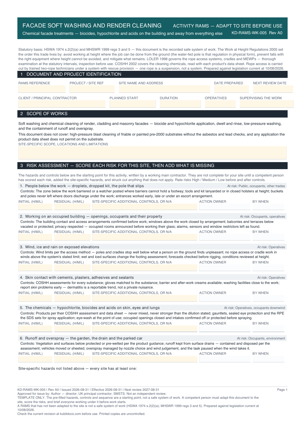 Facade Soft Washing and Render Cleaning — page one