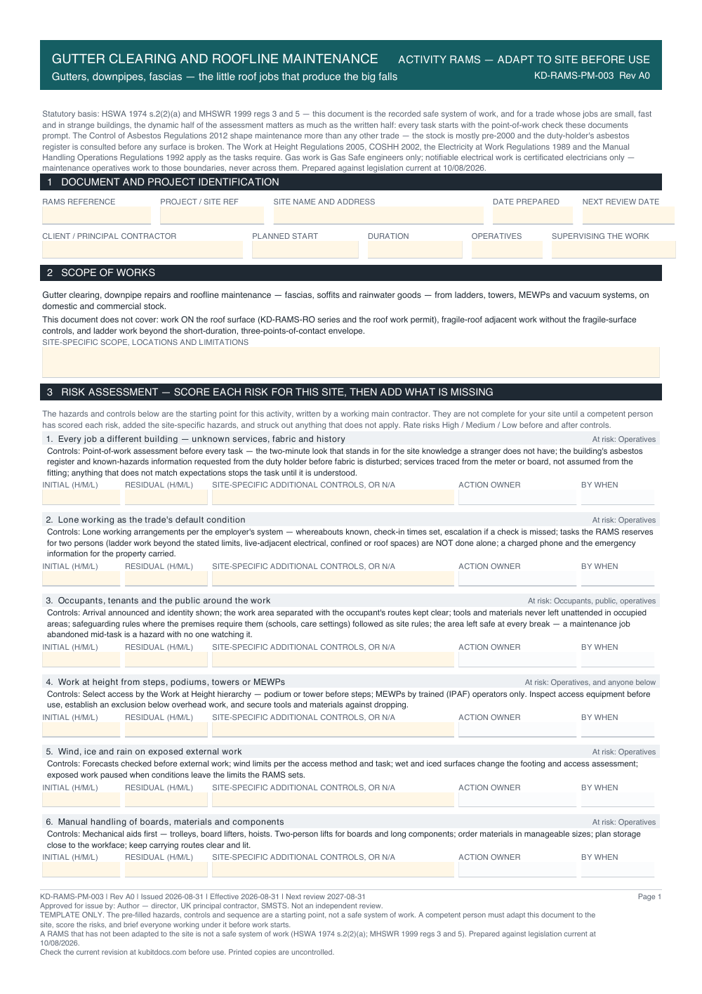 Gutter Clearing and Roofline Maintenance — page one