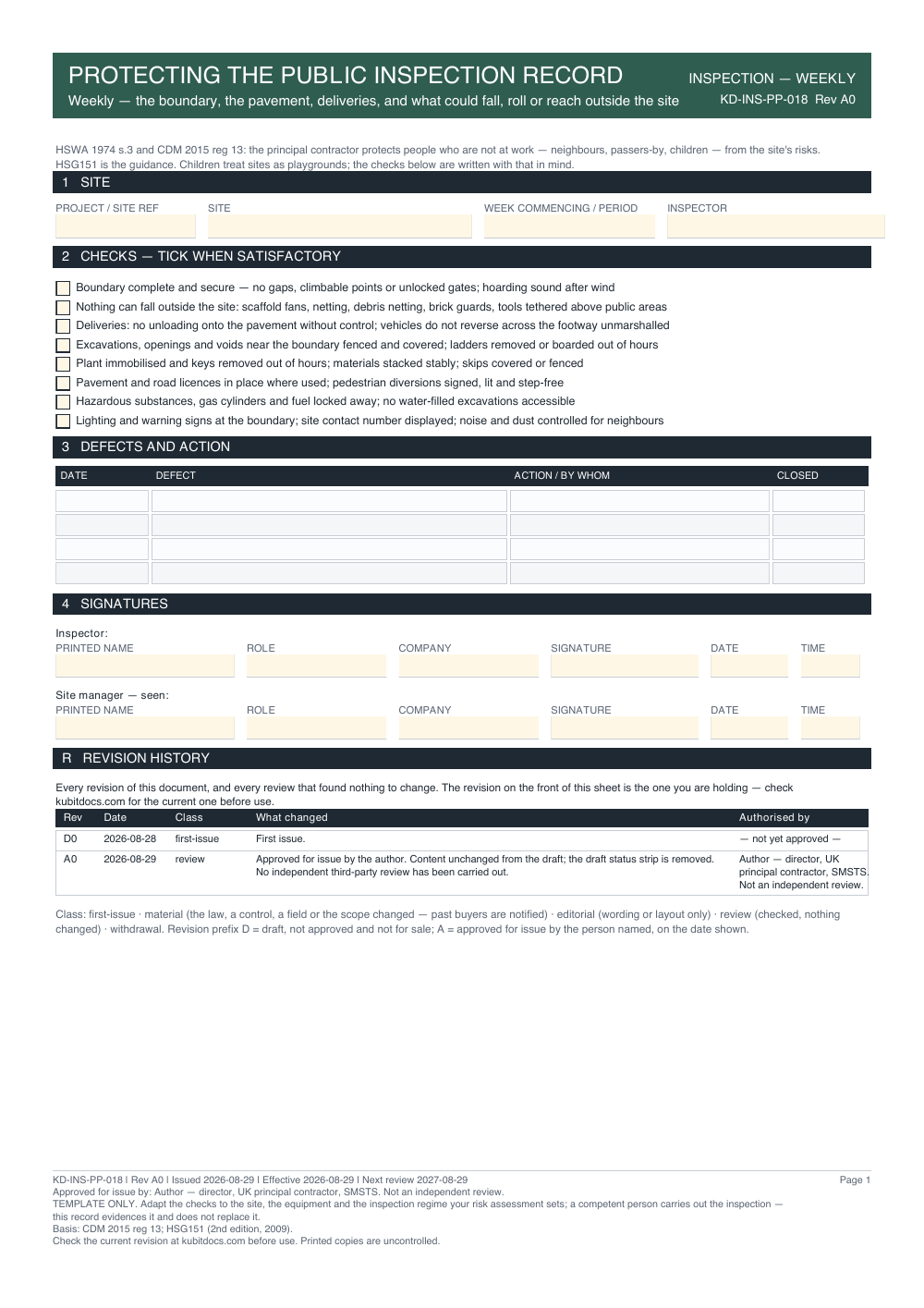 Protecting the Public Inspection Record — page one