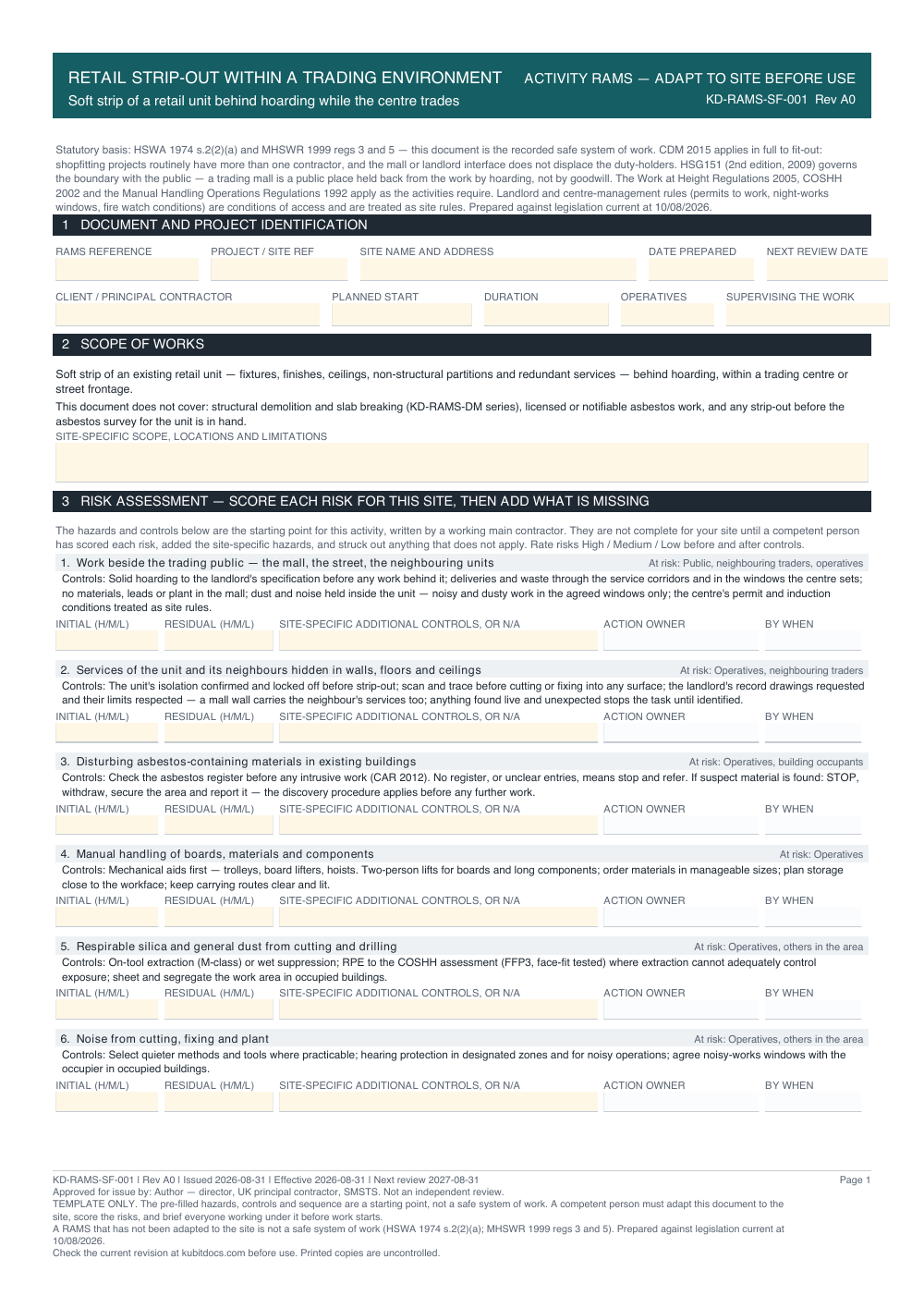 Retail Strip-Out Within a Trading Environment — page one