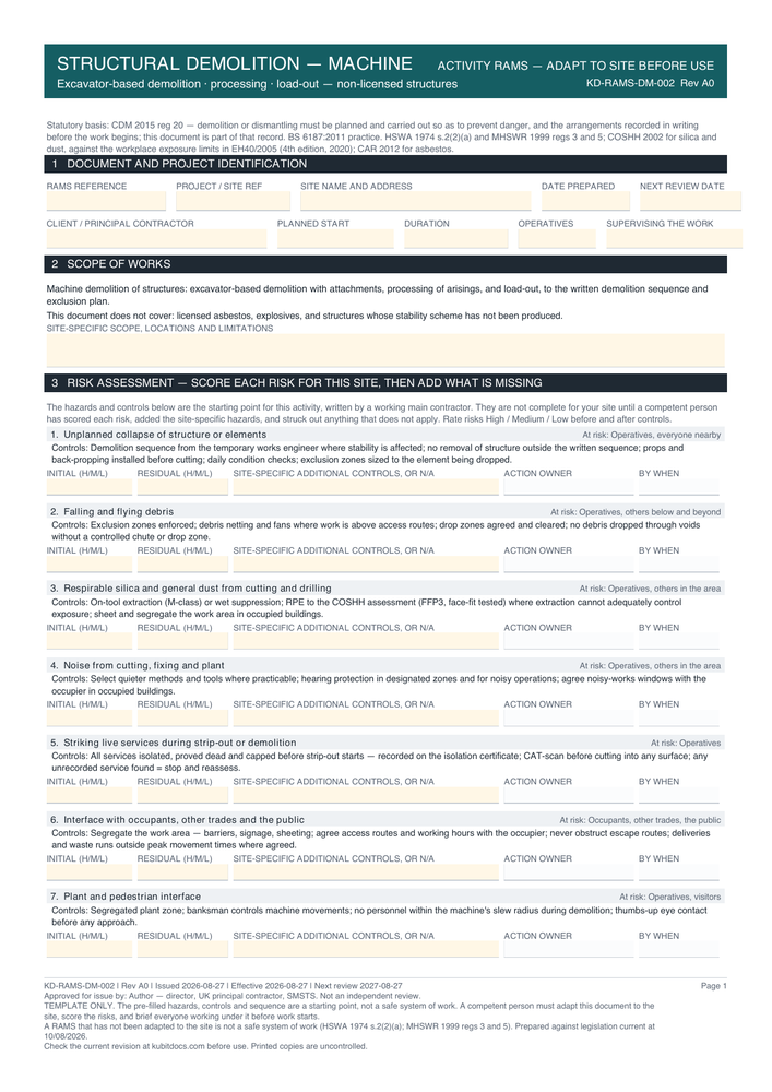 Structural Demolition — Machine — page one