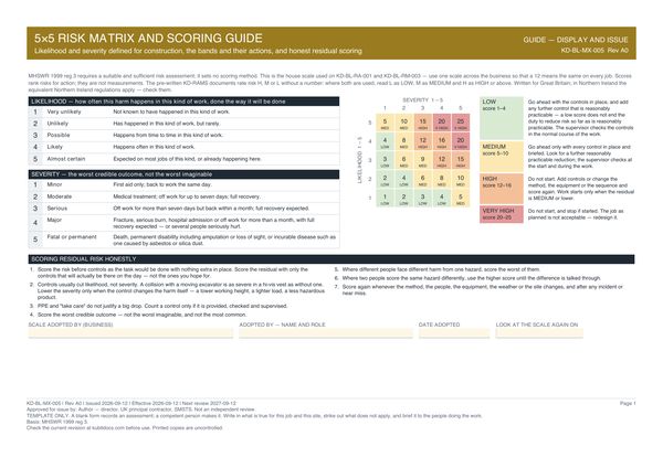 5×5 Risk Matrix and Scoring Guide preview
