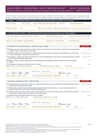Acoustic Works — Floors and Seals — Quality Inspection Checklist preview