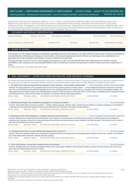 Arc Flash — Switching Energised LV Switchgear preview