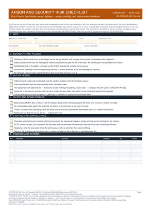 Arson and Security Risk Checklist preview