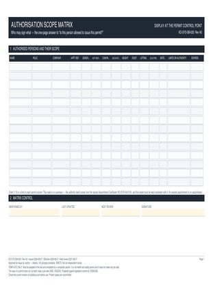 Authorisation Scope Matrix preview