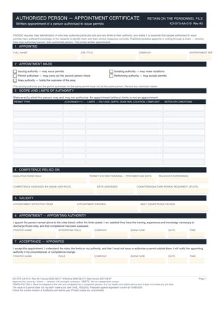 Authorised Person Appointment Certificate preview