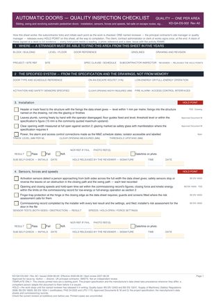 Automatic Doors — Quality Inspection Checklist preview