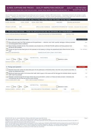 Blinds, Curtains and Tracks — Quality Inspection Checklist preview