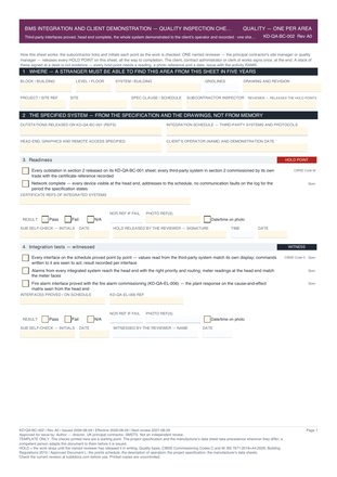 BMS Integration and Client Demonstration — Quality Inspection Checklist preview