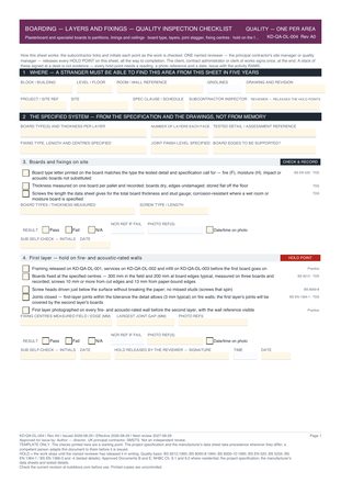 Boarding — Layers and Fixings — Quality Inspection Checklist preview