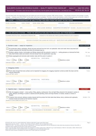 Builder's Clean and Sparkle Clean — Quality Inspection Checklist preview