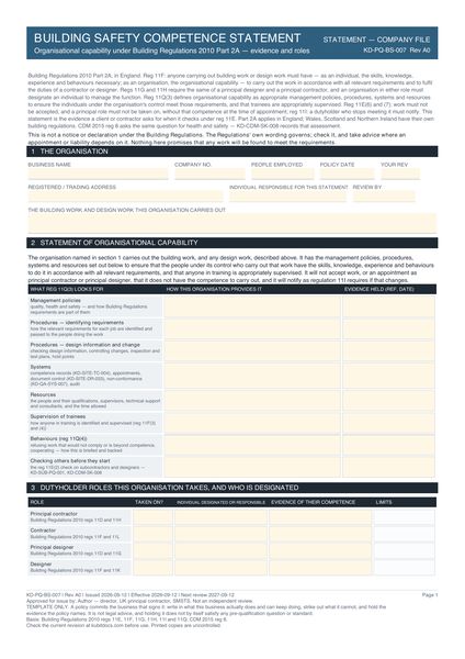 Building Safety Competence Statement preview
