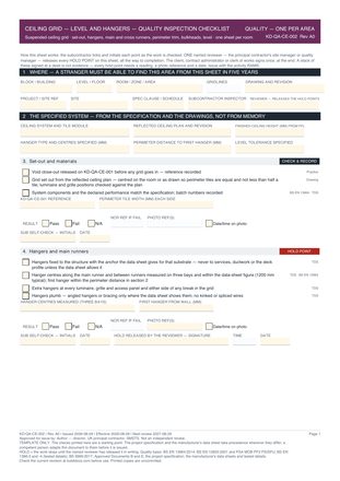 Ceiling Grid — Level and Hangers — Quality Inspection Checklist preview