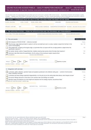 Ceiling Tiles and Access Panels — Quality Inspection Checklist preview