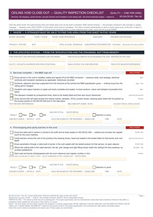 Ceiling Void Close-Out — Quality Inspection Checklist preview