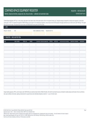 Confined-Space Equipment Register preview