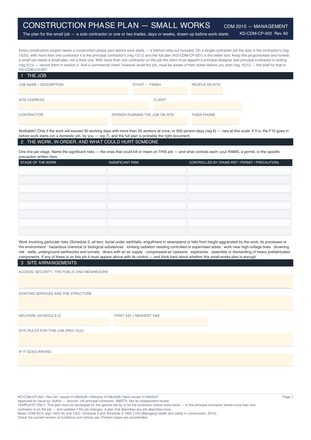 Construction Phase Plan — Small Works preview
