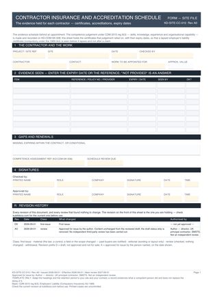 Contractor Insurance and Accreditation Schedule preview