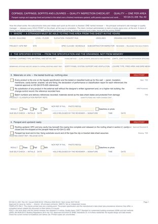 Copings, Cappings, Soffits and Louvres — Quality Inspection Checklist preview