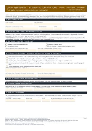 COSHH Assessment — Bitumen and Torch-On Fume preview