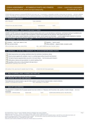 COSHH Assessment — Bituminous Paints and Primers preview