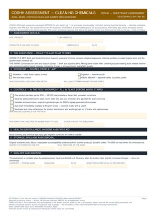 COSHH Assessment — Cleaning Chemicals preview