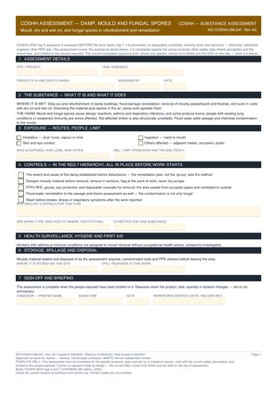 COSHH Assessment — Damp, Mould and Fungal Spores preview