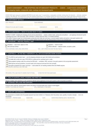 COSHH Assessment — Fire-Stopping and Intumescent Products preview