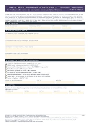 COSHH and Hazardous Substances Arrangements preview