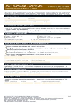 COSHH Assessment — Isocyanates preview
