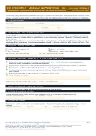 COSHH Assessment — Legionella in Water Systems preview