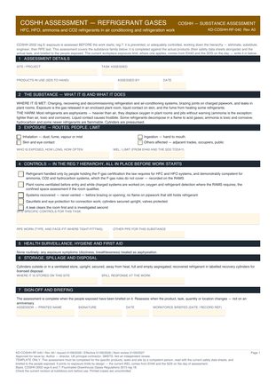 COSHH Assessment — Refrigerant Gases preview