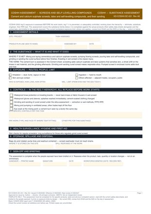 COSHH Assessment — Screeds and Self-Levelling Compounds preview