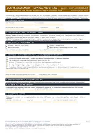 COSHH Assessment — Sewage and Drains preview
