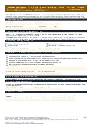 COSHH Assessment — Solvents and Thinners preview