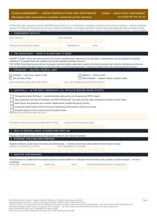 COSHH Assessment — Wood Preservatives and Treatments preview