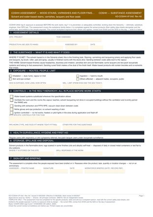 COSHH Assessment — Wood Stains, Varnishes and Floor Finishes preview