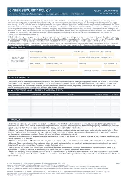 Cyber Security Policy preview