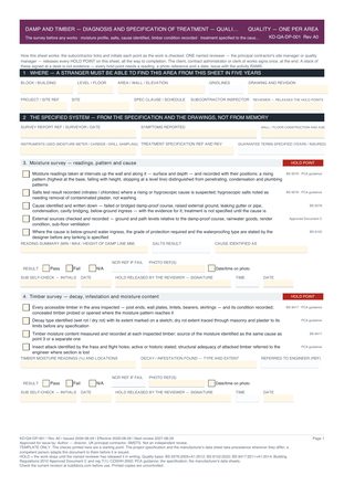 Damp and Timber — Diagnosis and Specification of Treatment — Quality Inspection Checklist preview