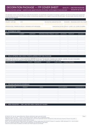 Decoration Package — ITP Cover Sheet preview