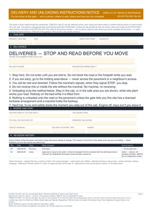 Delivery and Unloading Instructions Notice preview
