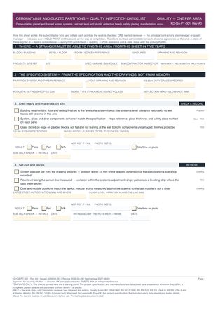 Demountable and Glazed Partitions — Quality Inspection Checklist preview