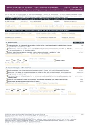 Doors, Frames and Ironmongery — Quality Inspection Checklist preview