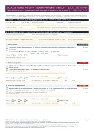 Drainage Testing and CCTV — Quality Inspection Checklist preview