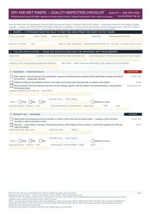 Dry and Wet Risers — Quality Inspection Checklist preview