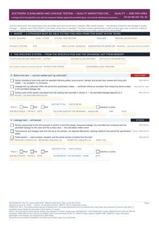 Ductwork Cleanliness and Leakage Testing — Quality Inspection Checklist preview
